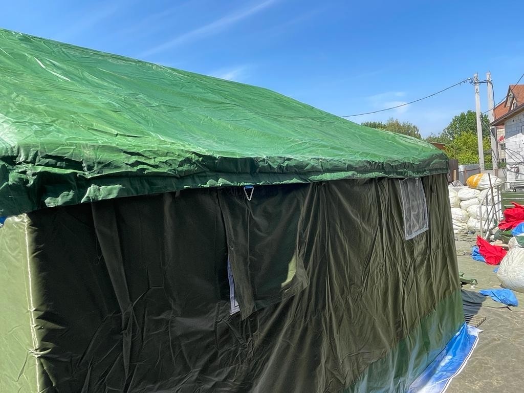 Палатка Каркасная утепленная зеленого цвета 5х4