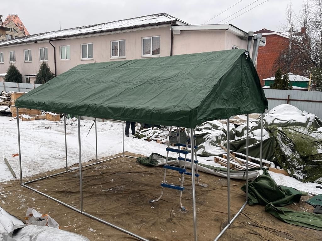 Палатка Каркасная утепленная зеленого цвета 3х4